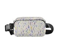 Buffalo Plaid Green Men Women Stylish Crossbody Bag Waist Packs for Travel Gym Work, Wild Summer Rustic Flowers Cottage Butterfly, One Size
