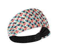 Buffalo Plaid Hearts Moisture Wicking tie headband for women Elastic sweat bands for Running hiking Running cintas para el pelo de mujer