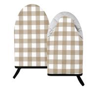 Buffalo Plaid Khaki Oven Mitts Short Kitchen Oven Gloves