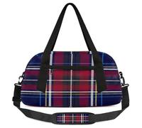 Buffalo Plaid Kids Overnight Duffle Bags for Girls Boys, Blue Red Check Lightweight Sports Gym Bag for Kids,Small Overnight Weekender Carry on Travel Bags Dance Bag, Buffalo Plaid, 18.5L x 7.8W x 9.4H