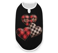Buffalo Plaid Leopard Love Hearts Dog Shirt Sleeveless Pet Clothes Summer T-Shirts Tank Top for Small Puppy Cat