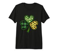 Buffalo Plaid Leopard Shamrock St Patrick's Day Outfit Women Premium T-Shirt