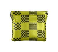 Buffalo Plaid Multi Check Black Yellow Women's Small Leather Coin Purse Convenient Pocket Purse Makeup Bag for Women Ladies, buffalo plaid multi check black yellow, One Size, Print Art