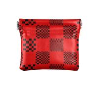 Buffalo Plaid Multi Check Red Black PU Leather Change Purse Convenient Mini Card Holder Wallet for Men Women Travel, buffalo plaid multi check red black, Decoration