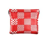 Buffalo Plaid Multi Check Red White Women's Leather Coin Purse Wallet Unique Change Purse with Clasp for Men Women Travel