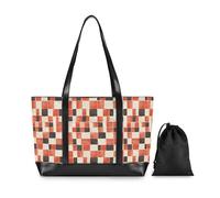 Buffalo Plaid Red Black Large Capacity Laptop Tote Bag for Women with Zipper Nurse Work Bags for Travel Pool Swim Beach Vacation Necessities with bolsa para laptop