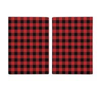 Buffalo Plaid Red Checkered Travel Passport Wallet Credit Card Holder Cover Case Protector