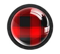 Buffalo Plaid Scottish 4 Packs Cabinet Knobs Matte Black Drawer Knobs