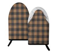 Buffalo Plaid Sienna Black Oven Mitts Short Kitchen Oven Gloves