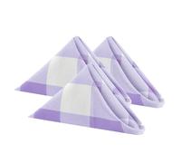 Buffalo Plaid Table Napkins Set of 12 Checkered Cloth Napkins 17x17 inch Washable Dinner Gingham Pattern Napkins Soft Napkins for Wedding Party Dining Banquet(Lavender and White)