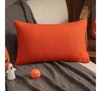 Buffalo Plaid Throw Pillow Cover Set of 2 Black Orange Gingham Pillow Covers Farmhouse Orange Black Striped Cushion Case for Sofa Bedroom