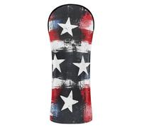 Buffalo Plaid USA Stars Patriotic 4th of July Golf Club Cover Set Premium Leather Accessories with Number Tags for Driver/Fairway Wood/Hybrid 1pcs