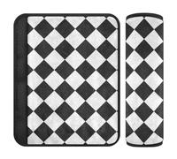 Buffalo Plaid White Black 2 Pack Seatbelt Cover for Adults More Comfort Driving for Bag Protector para cinturón de carro