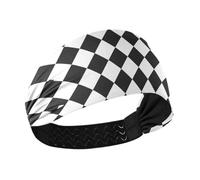 Buffalo Plaid White Black Cooling soft headbands Elastic hair bands for Yoga hiking Football banda para la cabeza
