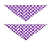 Buffalo Plaid White Violet bulk dog bandanas Unique Shape Adjustable Fit Scarf Handkerchief Cute Pet Holiday Set for Dogs Cats M
