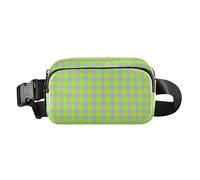 Buffalo Plaid Yellow Green Gray Trendy Fanny Waist Pack for Women Men Small Sling Bag Travel Essential with Adjustable Strap for Travel Running Hiking, buffalo plaid yellow green gray, One Size