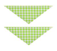 Buffalo Plaid Yellow Green White Dog bandanas bulk Snap Button Pet Scarf for Boy and Girl Cute Pet Accessories for Dogs Cats M