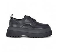 Buffalo Pluto Boots Women’s Black Vegan Leather Lace-Up Chunky Platform Derby Shoes