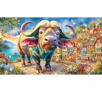 buffalo Puzzle for Adults 1000 Pc - Fun Family Game Educational Challenge Hard Difficult 38x26/1000pcs