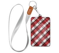 Buffalo Red Black White Plaid Cruise Essentials Badges Holder with Lanyard id Card Holders for Ship Cards Travel & Vacation