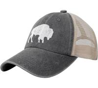 Buffalo Retro Bison Animal Lover Hat Vintage Mesh Baseball Cap Retro Denim Trucker Dad Hat