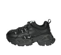 (Black, 3 (Adults')) Buffalo Saturn Lace Women's Black Trainers