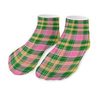 Buffalo Scottish Tartan Plaid Checkered Men's Ankle Low Socks 1 Pair No Show Sock Low-Cut Athletic Socks for Women