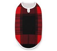 Buffalo Scottish Tartan Plaid Checkered Red Funny Dog Vest Shirt Soft Comfortable Tank Top Cute Clothes for Cat Puppy