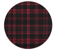 Buffalo Scottish Tartan Plaid Checkered Red Wooden Jigsaw Puzzles for Adults Funny Intelligent Games Round Home Decor Artwork