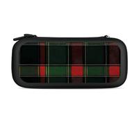 Buffalo Scottish Tartan Plaid Red Green Carrying Case Compatible with Switch Hard Travel Storage Bag with 15 Game Card Slots