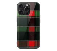 Buffalo Scottish Tartan Plaid Red Green Cell Phone Case Compatible with iPhone 15/15 Plus/15 Pro/15 Pro Max Glass Back Protective Shell