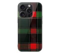Buffalo Scottish Tartan Plaid Red Green Cell Phone Case Compatible with iPhone 15/15 Plus/15 Pro/15 Pro Max Glass Back Protective Shell