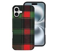 Buffalo Scottish Tartan Plaid Red Green Cell Phone Case Compatible with iPhone 16/16 Plus/16 Pro/16 Pro Max Leather Protective Shell