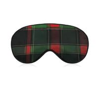 Buffalo Scottish Tartan Plaid Red Green Cute Sleep Masks Breathable Eye Mask with Adjustable Strap Light Blocking Comfortable Travel