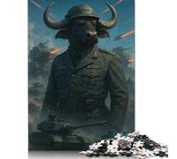 Buffalo Soldier in Military Uniform 1000 Jigsaw Puzzles for Adults/Adult Jigsaw/Intellectual Game Puzzle Family Games Jigsaw Puzzles 38x26cm/1000pcs