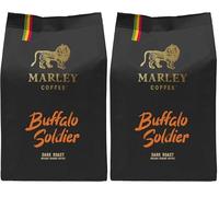 Buffalo Soldier Strong Dark Roast Organic Ground Coffee 227g - Marley Coffee - From The Marley Family - V60 Filter Cafetiere Aeropress - Strength 5 (Pack of 2)