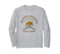 Buffalo Soldiers Honorarium - Gold & Grey Combo Long Sleeve T-Shirt