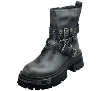 Buffalo Soraya Heavy Mid Vegan Womens Biker Boots in Black Grey - 6 UK