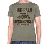 Buffalo Springfield Mens T Shirt - Classic Tractor Roller Size XL Army Green