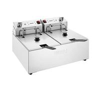 Buffalo Stainless Steel Double Countertop Fryer 2x5Ltr 2x2.8kW