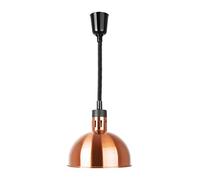 Buffalo Steel Retractable Dome Heat Shade 250W, Copper Finish | Keeps plated dishes warm at busy buffet stations and hot passes, maintaining serving temperatures for commercial catering.