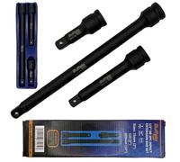 Buffalo Tools 1/2" Drive Impact Extension Bar Set, 3 Piece, 75mm, 125mm, 250mm