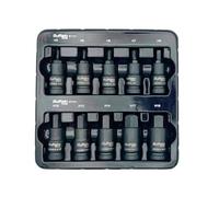 Buffalo Tools 10pcs 1/2 Inch Hex Impact Socket Bit Set H4-H19, Durable Vanadium Steel, Rust Resistant Finish, 4mm-19mm Tool Set with Storage Tray