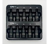 Buffalo Tools 10pcs 1/2 Inch Torx Star Bit Sockets Set T20-T70, Durable Vanadium Steel, Rust Resistant Finish, Tool Set with Storage Tray TRX-Star