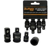 Buffalo Tools Impact Socket Adaptor Set, Step Up and Step Down Reducers, Converters, 4 Pieces