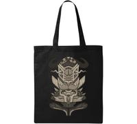 Buffalo Totem Indian Wood Art Natural Ecological Cotton Tote Bag Black
