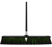 Buffalo Tough 24'' PVC Yard Broom for Outdoor, Construction, Garden & Inustrial Use | Heavy Duty Plastic Soft & Stiff Bristles, Metal Handle with Foam Grip
