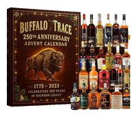 Buffalo Trace Advent Calendar 2025, 24 Days of Premium Bourbon Whiskey from America's Historic Distillery, with Mini Bottle Ornaments, Collector's Edition for Holiday Countdown & Gifting (2pcs)