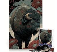 Buffalo Ukiyo E Japan Jigsaw Puzzles for Adults1000 Piece Mental Exercise Peaceful Fun Snug Lock Great Gift (38x52cm)