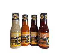 Buffalo Wild Wings Milder Variety Bundle: Parmesan Garlic, Medium, Honey BBQ, Asian Zing: 12 Ounces Each